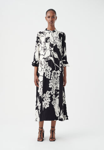 rosanna midi dress MARY KATRATZOU | POPLIN FRUIT PRINTED ROSANNA MIDI DRESS